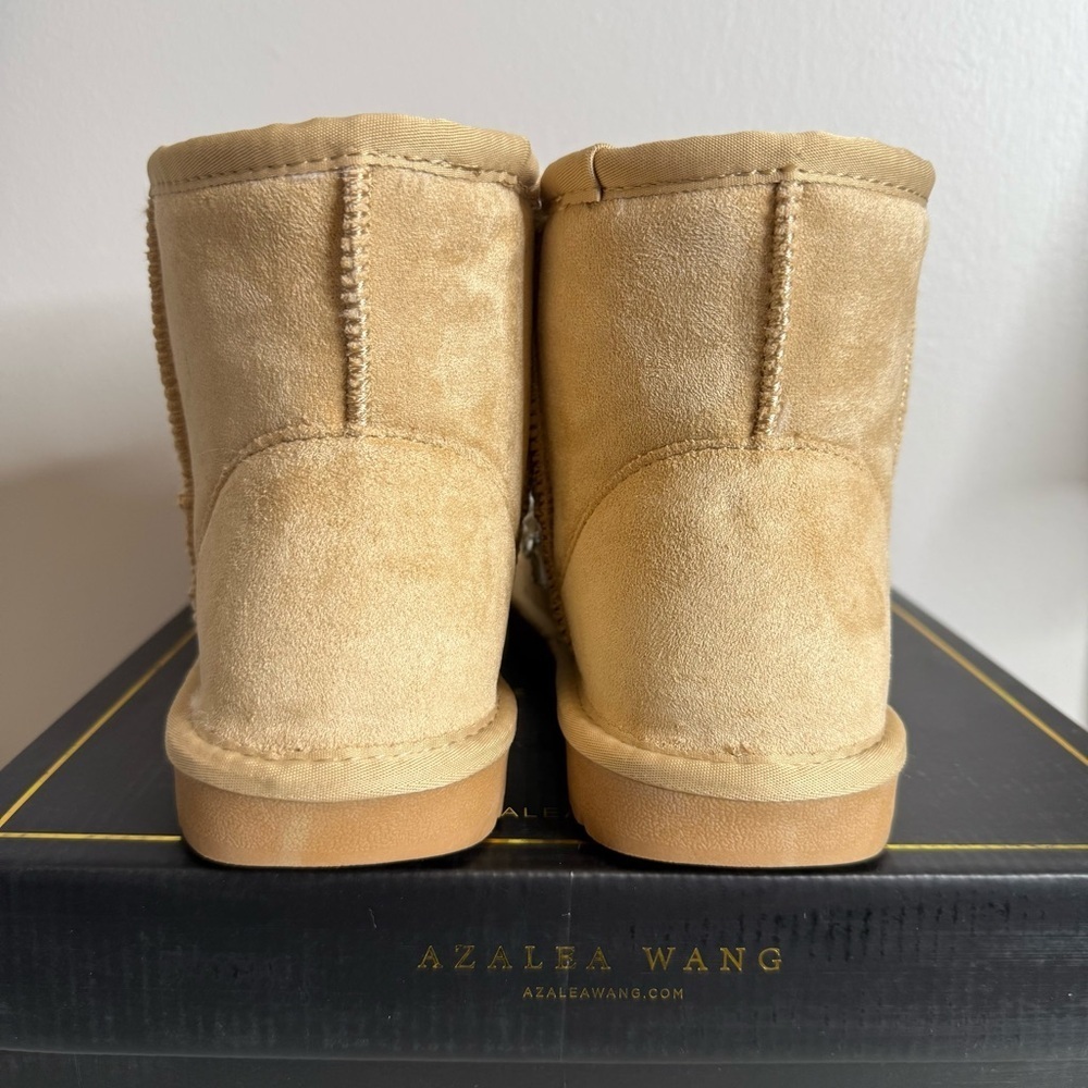 Azalea Wang - Tan Women's Winter Boots with Crystal Embellishments NWB US 7 - Picture 5 of 10